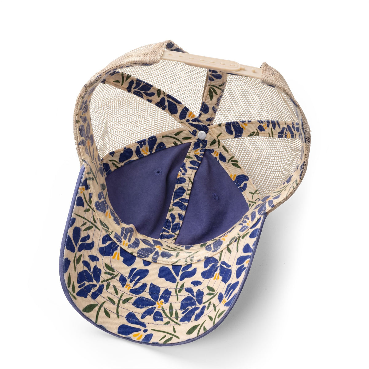 Embroidered Sun Hat with Patterned Underbrim