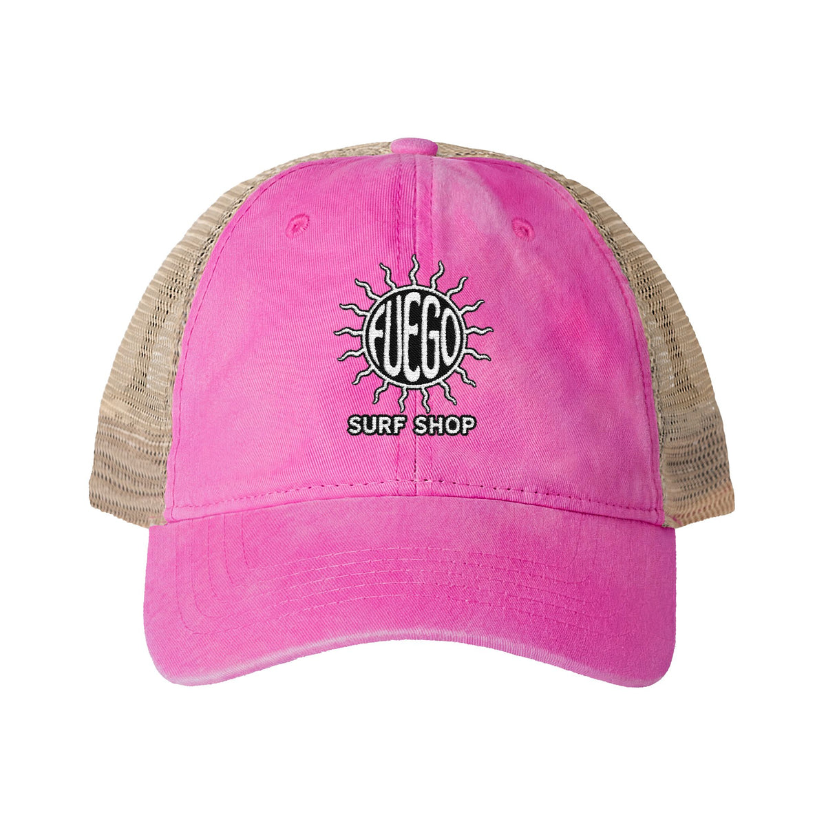 Embroidered Sun Hat with Patterned Underbrim