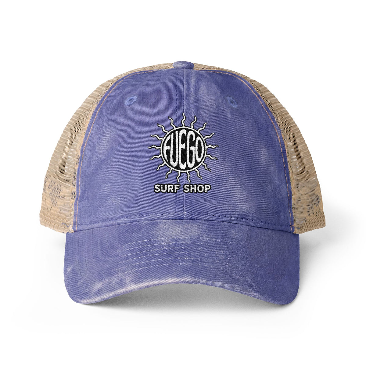 Embroidered Sun Hat with Patterned Underbrim