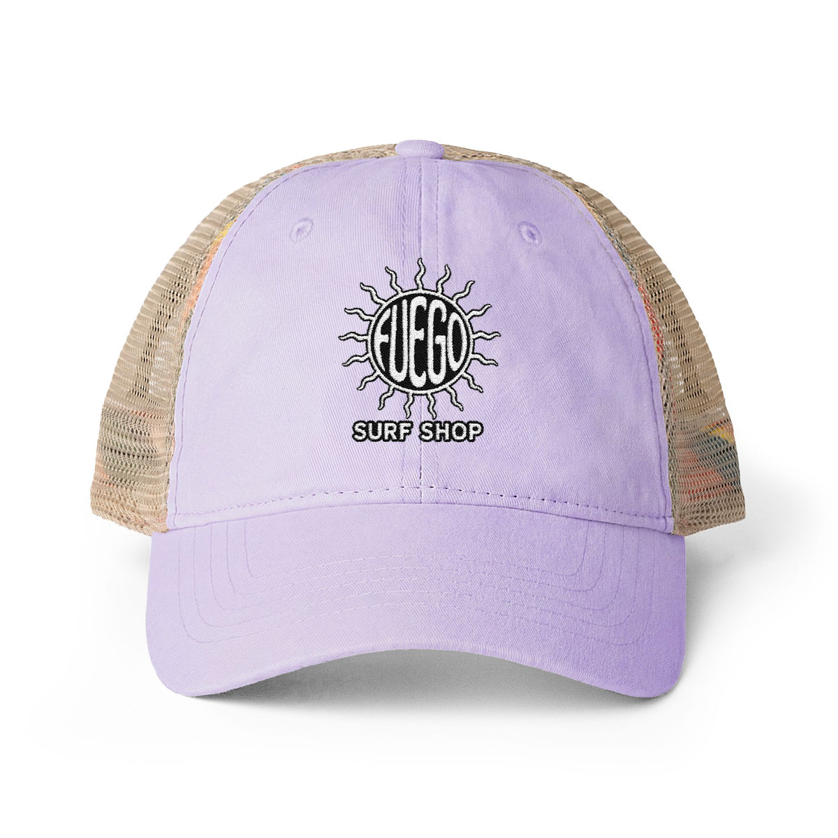 Embroidered Sun Hat with Patterned Underbrim