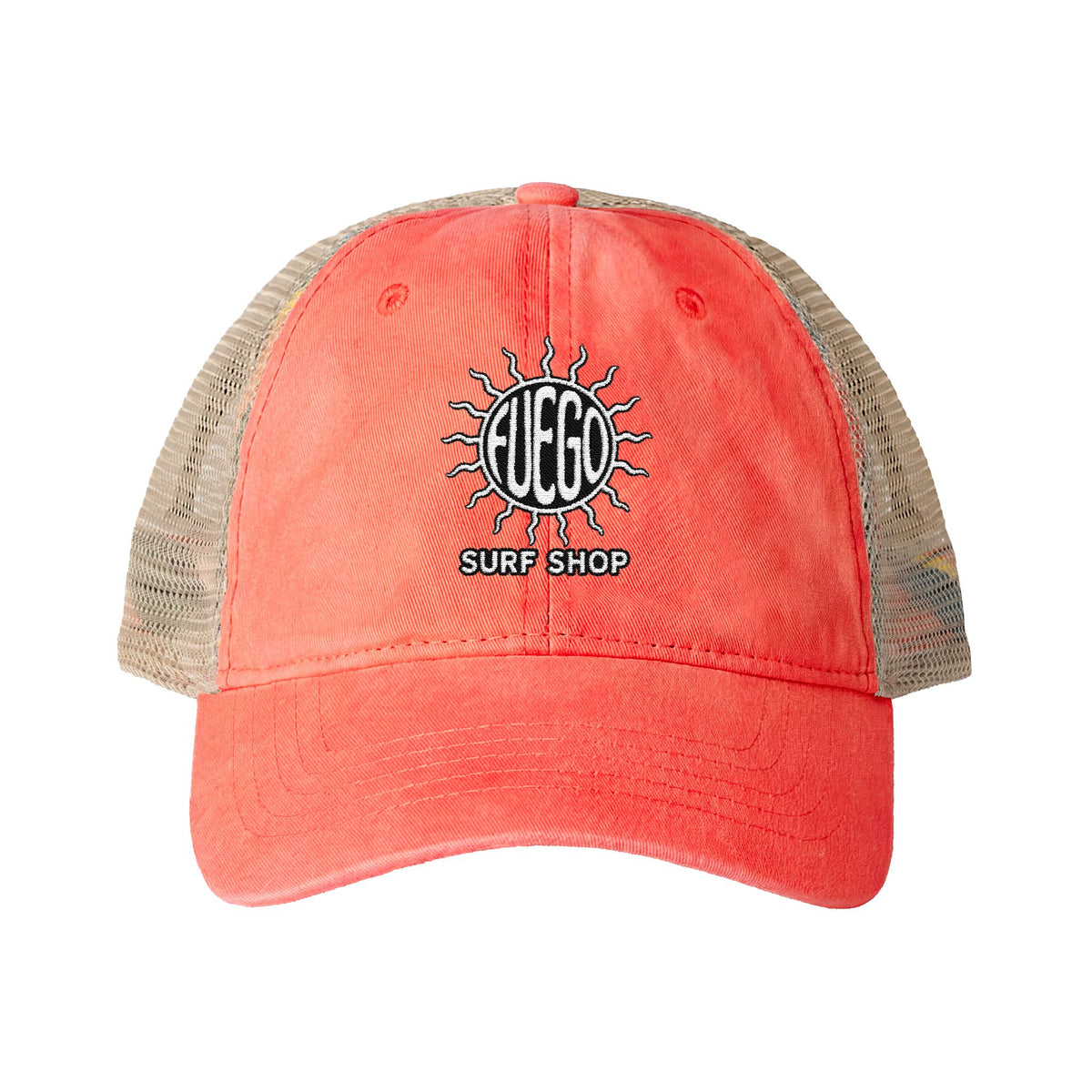 Embroidered Sun Hat with Patterned Underbrim