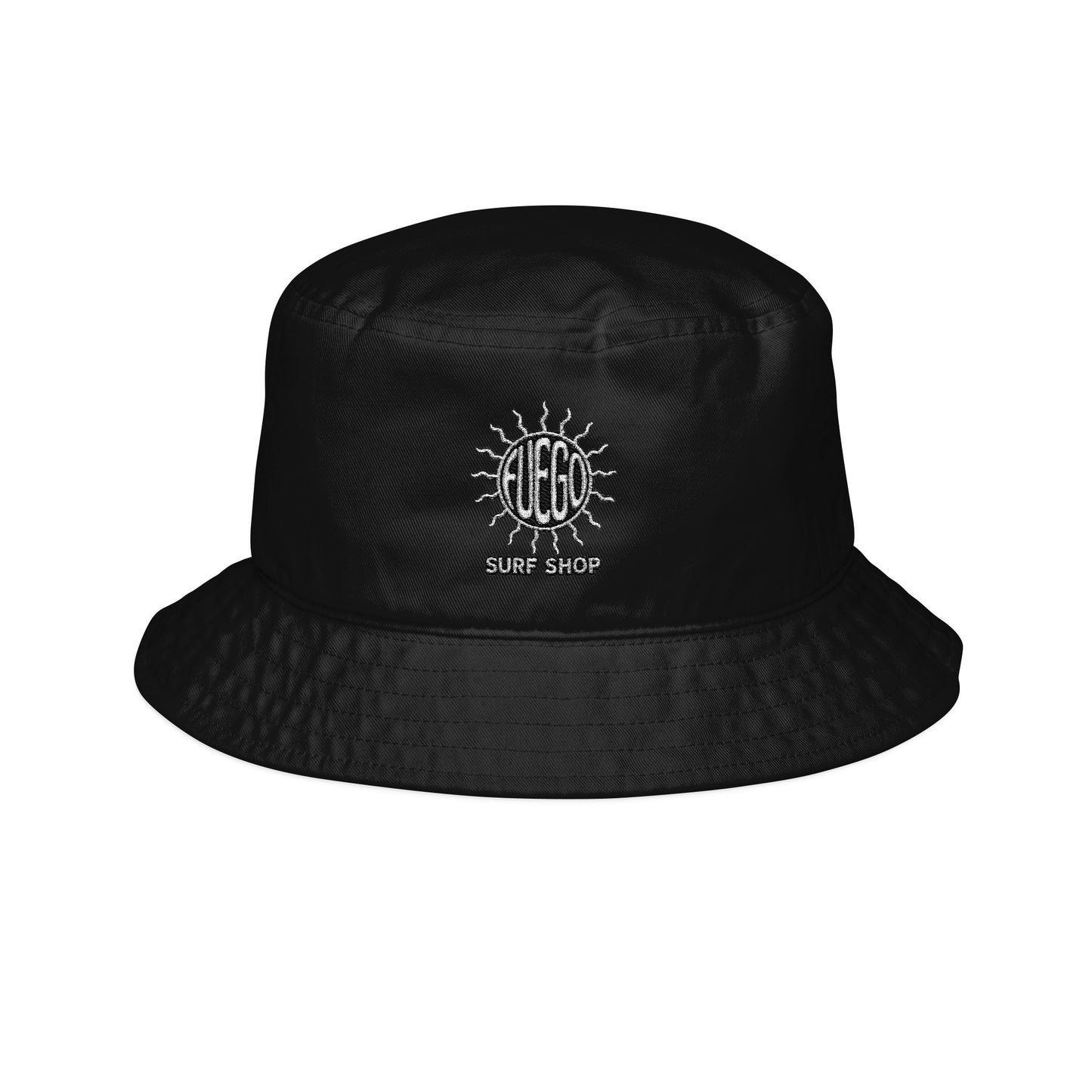 Bucket Hat — Gothic Sun Logo "Self Made" Embroidered Streetwear