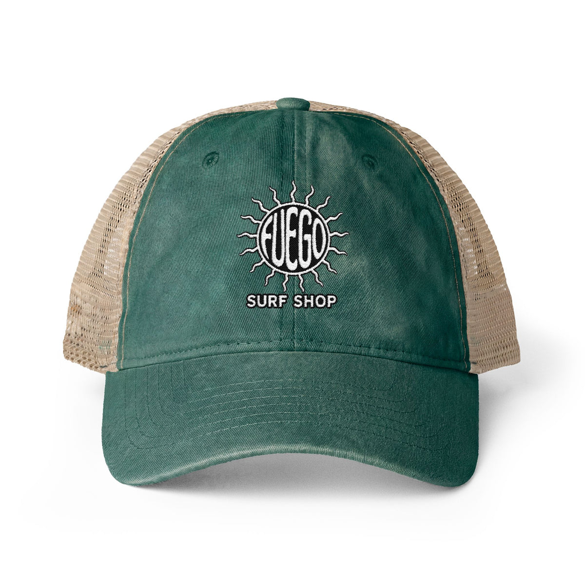 Embroidered Sun Hat with Patterned Underbrim