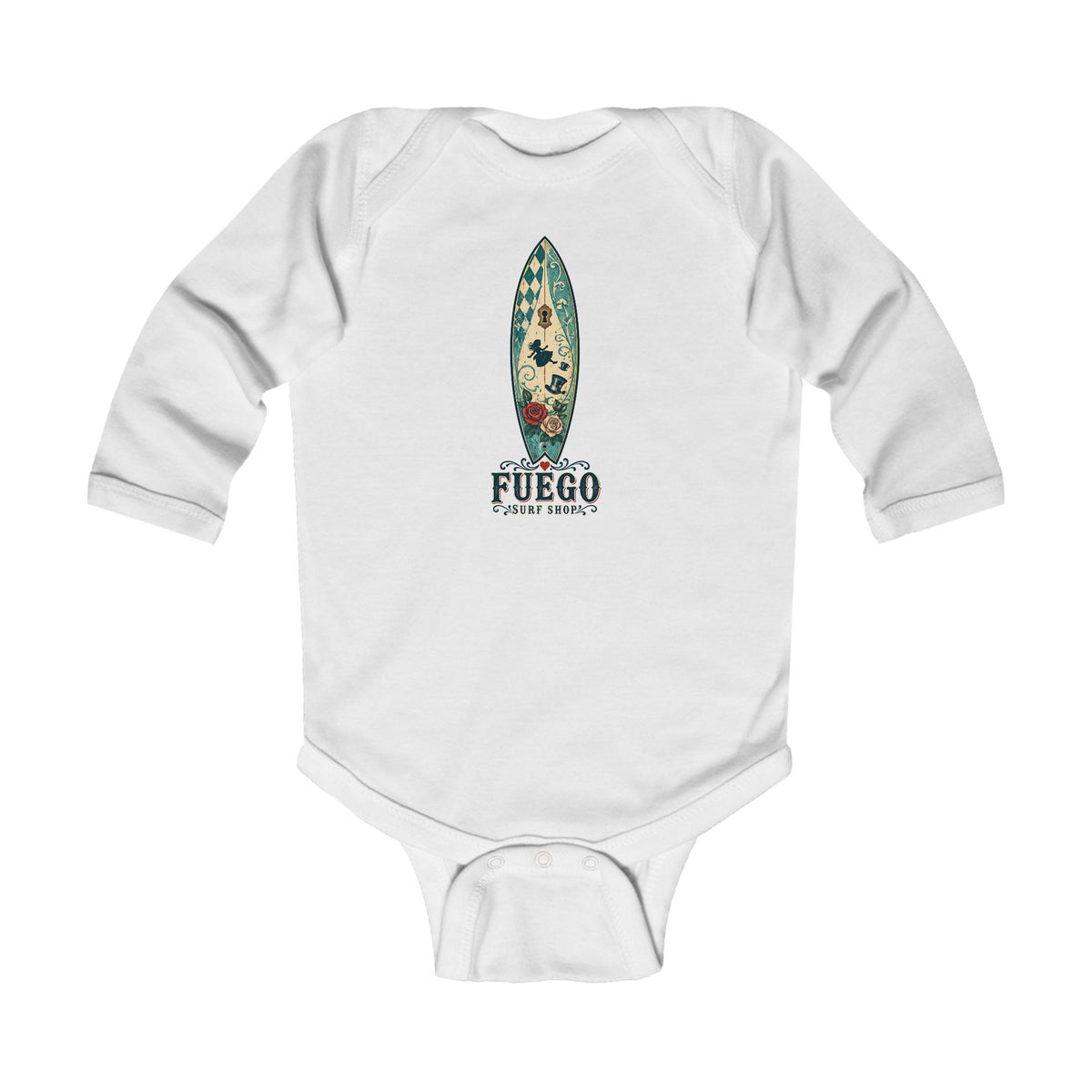 Wonderland Wipeout Long Sleeve Onesie