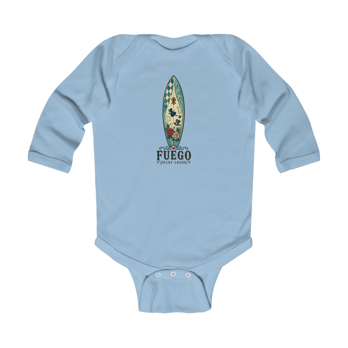 Wonderland Wipeout Long Sleeve Onesie