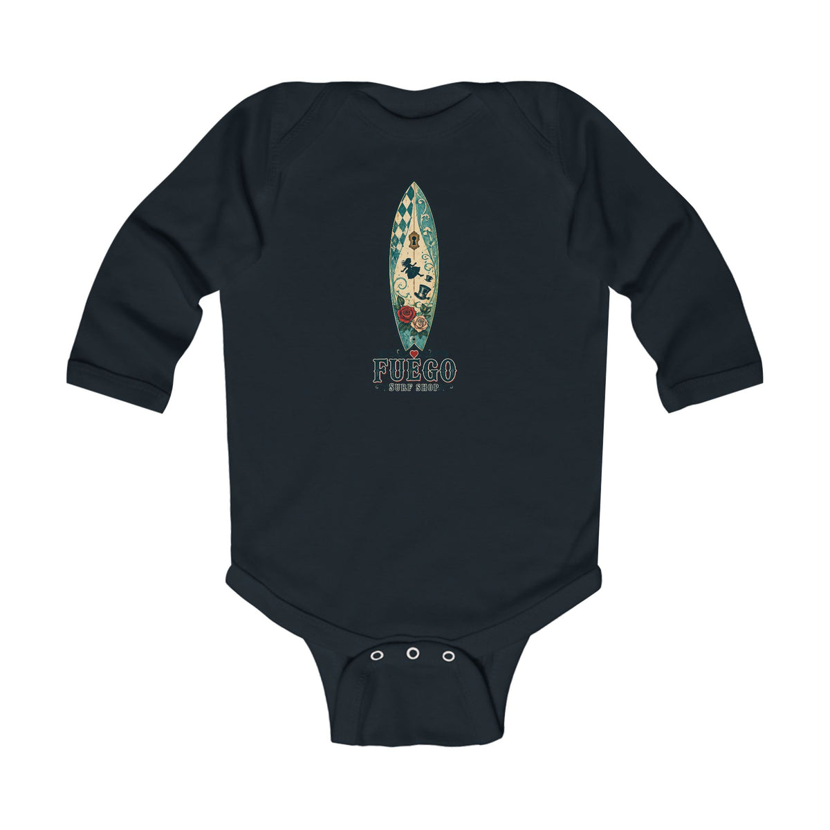 Wonderland Wipeout Long Sleeve Onesie