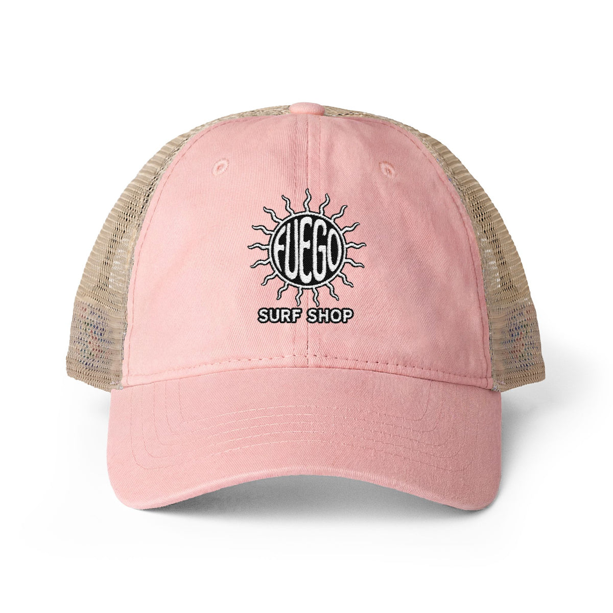 Embroidered Sun Hat with Patterned Underbrim