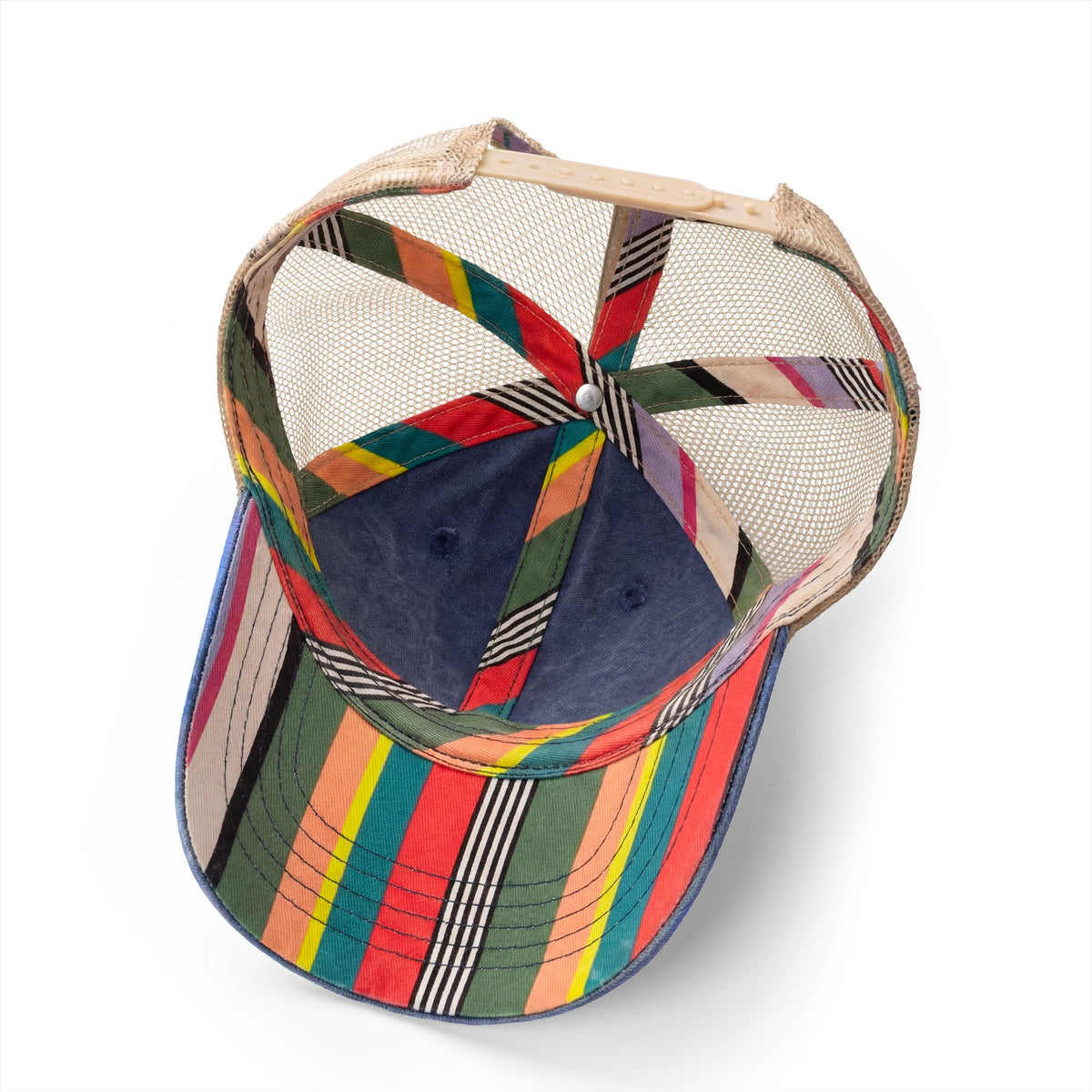 Embroidered Sun Hat with Patterned Underbrim