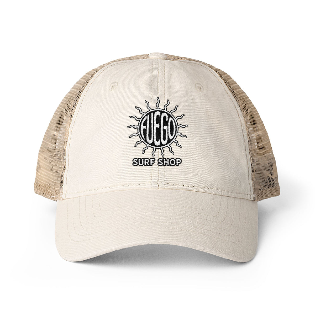 Embroidered Sun Hat with Patterned Underbrim