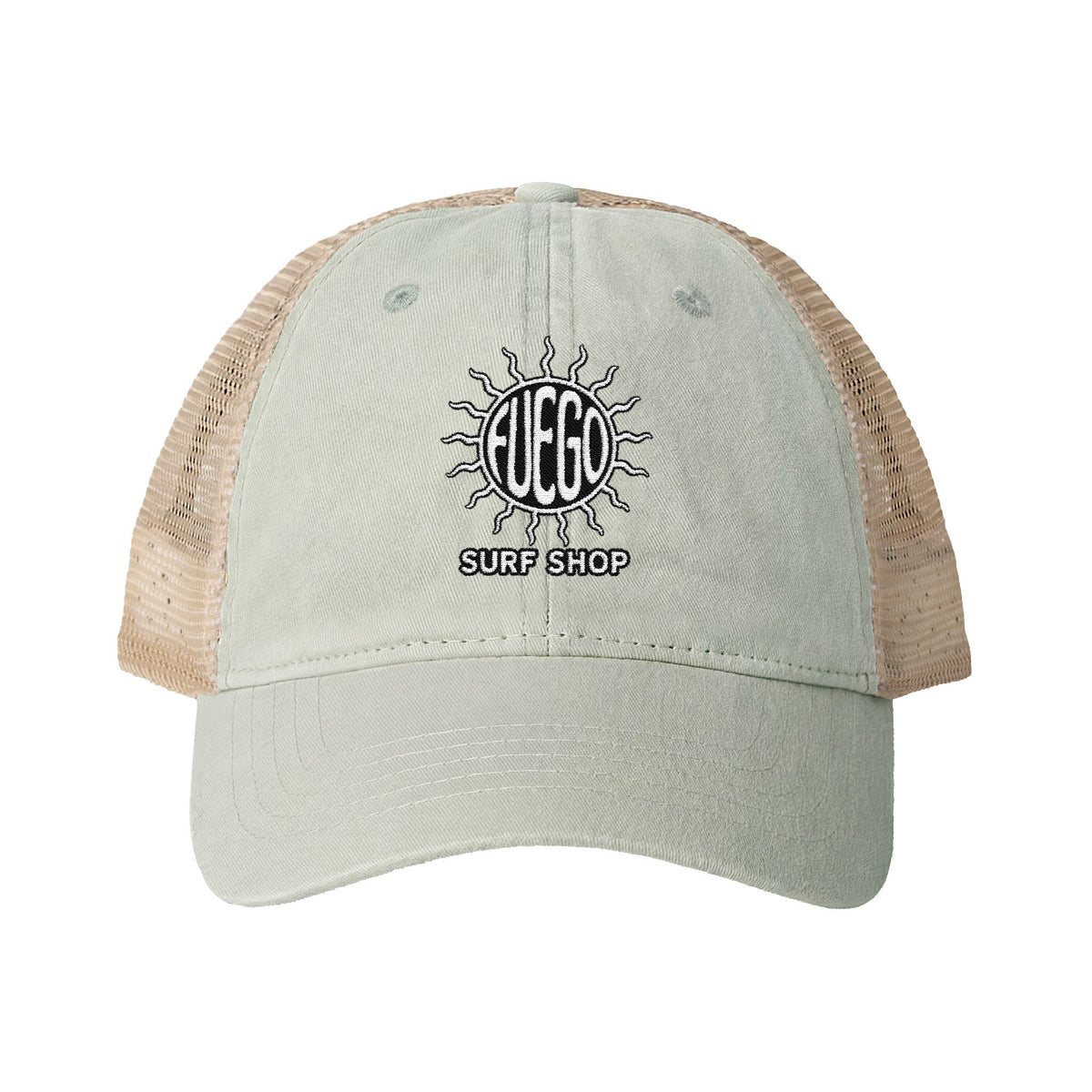 Embroidered Sun Hat with Patterned Underbrim