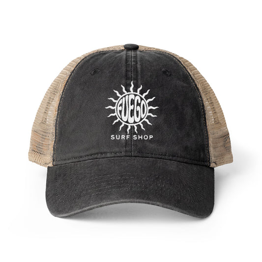 Embroidered Sun Hat with Patterned Underbrim