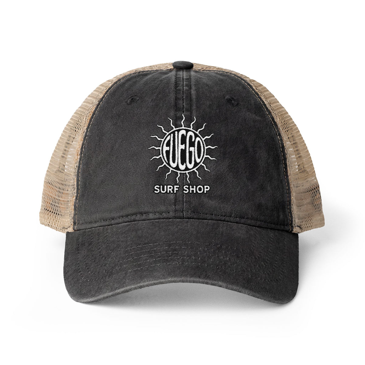 Embroidered Sun Hat with Patterned Underbrim