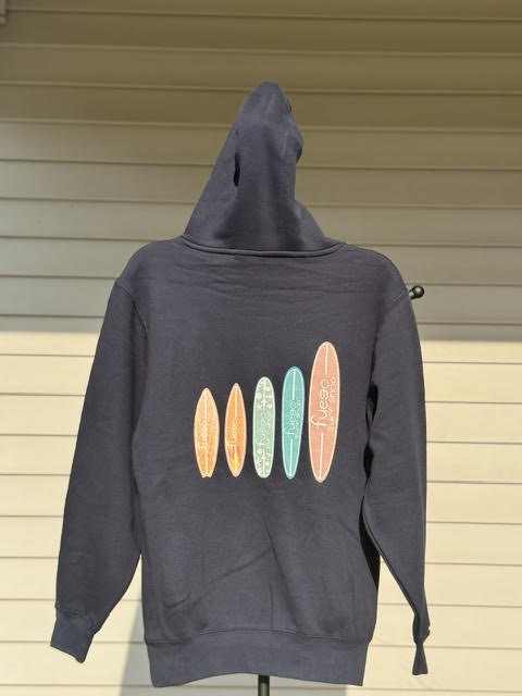 Flame Surfboard Lineup Hoodie