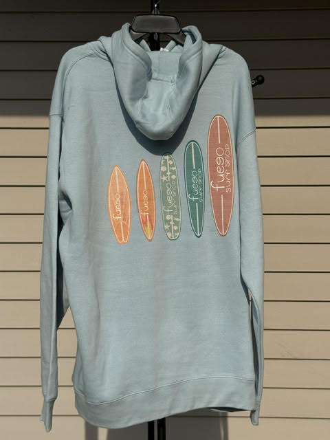 Flame Surfboard Lineup Hoodie